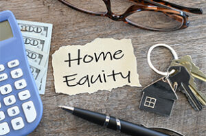 Text saying "Home Equity" on a visually appealing background, symbolizing the importance of home equity in wealth building and property ownership.
