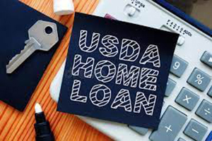 A USDA post it for a new home loan. This symbolizies the benefits of securing a USDA mortgage for a property purchase.