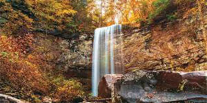Stunning waterfall on one of the best hiking trails in Chattanooga
